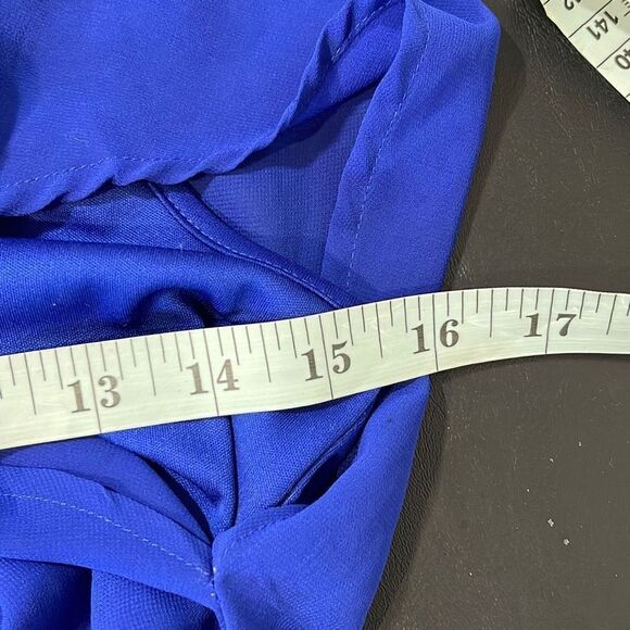 Lush Women's Mini Dress Elastic Wiast Flutter Sleeve Flare Swing Blue Size XS - Picture 8 of 10